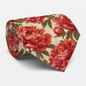 Artistic Christmas Gift For Him Peonies Flower Krawatte (Gerollt)