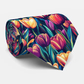 Artistic Christmas Gift For Him Tulip Floral Krawatte (Gerollt)