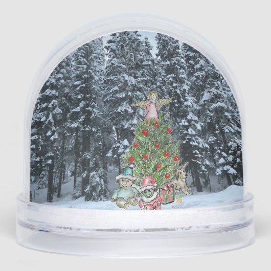 Artistic Christmas Tree Scene Snow Globe Schneekugeln (Vorderseite)