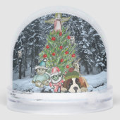 Artistic Christmas Tree Scene Snow Globe Schneekugeln (Rückseite)