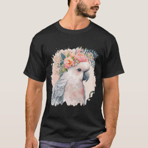 Artistic Cockatoo Parrot Bird Flower Crown Pet Bir T-Shirt