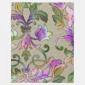 Artistic Colorful Damask Taupe Fleecedecke (Vorderseite)