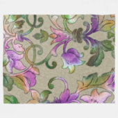 Artistic Colorful Damask Taupe Fleecedecke (Vorderseite (Horizontal))