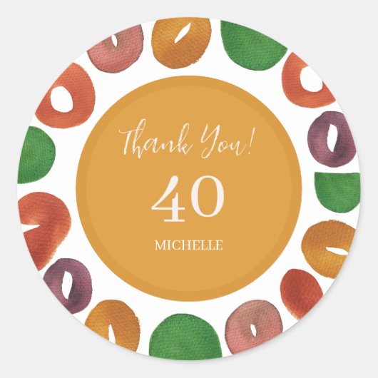 Artistic Colorful Fall Paper Plate Runder Aufkleber (Vorderseite)