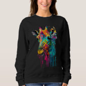 Artistic Colorful Pop painted Giraffe Sweatshirt (Vorderseite)