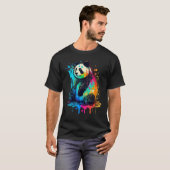 Artistic Colorful Pop painted Panda T-Shirt (Vorne ganz)