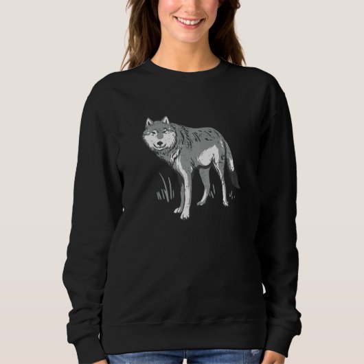 Artistic Colorful Wolf Brush Painting Like Wolf Sweatshirt (Vorderseite)