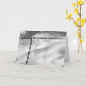 Artistic Construction Crane Black and White Foto Karte (Gelbe Blume)