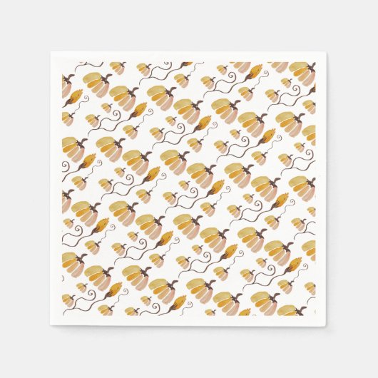 Artistic Country Watercolor Pumpkin Muster Serviette (Vorderseite)