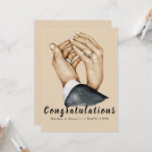 Artistic Couple Holding Hands, frisch Verlobtes Ge Karte (Vorderseite/Rückseite Beispiel)