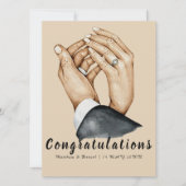 Artistic Couple Holding Hands, frisch Verlobtes Ge Karte (Vorderseite)