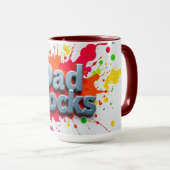 Artistic Dad Rocks Color Burst Mug Tasse (VorderseiteRechts)