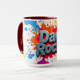 Artistic Dad Rocks Color Burst Mug Tasse