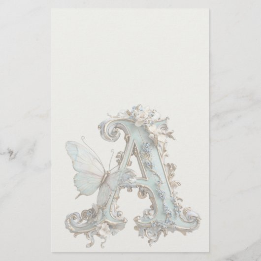 Artistic Decorated Letter A Briefpapier (Rückseite)