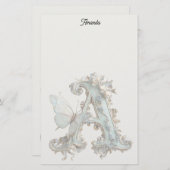 Artistic Decorated Letter A Briefpapier (Vorne/Hinten)