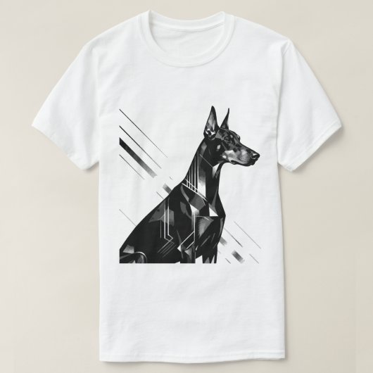 Artistic Doberman Pinscher & Watercolor German She T-Shirt (Design vorne)