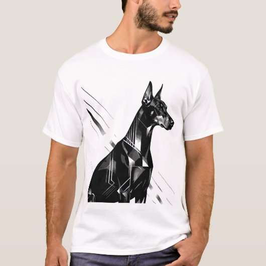 Artistic Doberman Pinscher & Watercolor German She T-Shirt (Vorderseite)