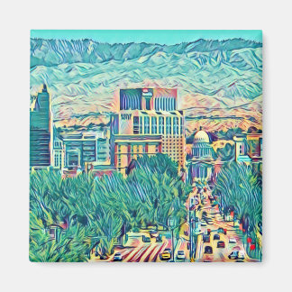 Artistic Downtown Boise Idaho Magnet