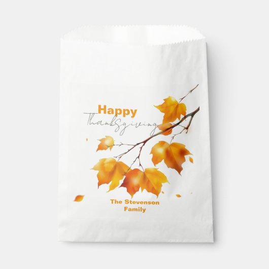 Artistic Elegante Fall Maple Blätter Erntedank Geschenktütchen (Vorderseite)