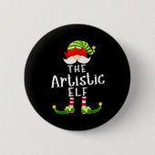 Artistic Elf Group Christmas Funny Pajama Party Button (Vorderseite)