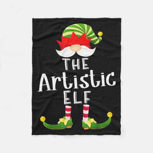 Artistic Elf Group Christmas Funny Pajama Party  Fleecedecke (Vorderseite)