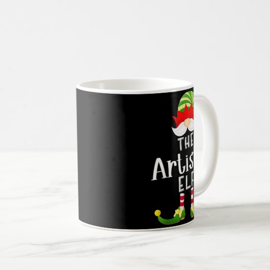 Artistic Elf Group Christmas Funny Pajama Party  Kaffeetasse (VorderseiteRechts)