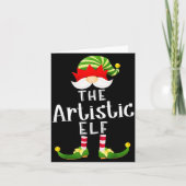 Artistic Elf Group Christmas Funny Pajama Party Karte (Vorderseite)