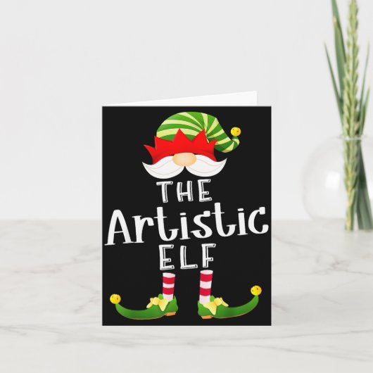 Artistic Elf Group Christmas Funny Pajama Party Karte (Vorderseite)