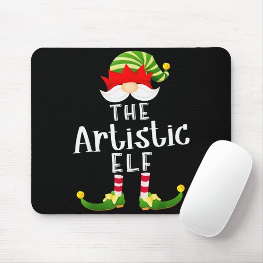 Artistic Elf Group Christmas Funny Pajama Party Mousepad (Mit Mouse)
