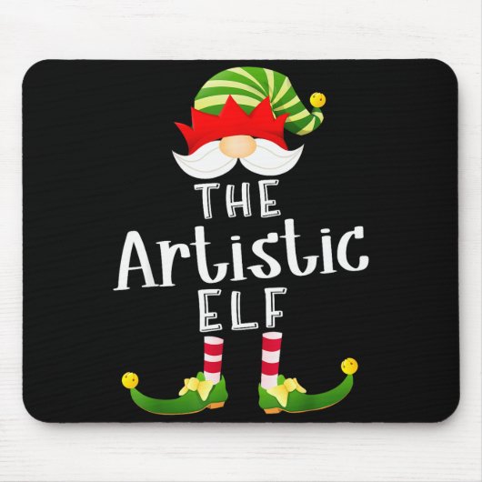 Artistic Elf Group Christmas Funny Pajama Party  Mousepad (Vorne)