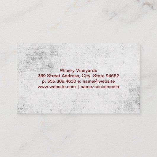 Artistic | Expressive Winery Visitenkarte (Rückseite)