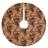 Artistic Fall Leaves In Autumn Sunshine Polyester Weihnachtsbaumdecke (Vorderseite)