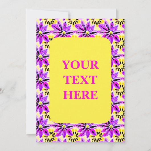 Artistic Floral Boho Watercolor Muster Einladung (Vorderseite)