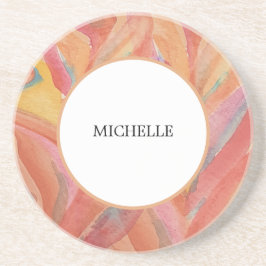 Artistic Floral Feathers Pastel Watercolor Getränkeuntersetzer