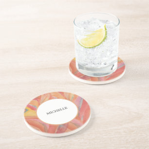 Artistic Floral Feathers Pastel Watercolor Getränkeuntersetzer