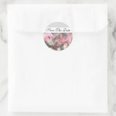 Artistic Floral Lily Damask Save the Date Aufklebe Runder Aufkleber (Tasche)
