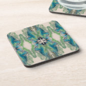 Artistic Fluid Abstract in Aqua & Green Getränkeuntersetzer (Linke Seite)