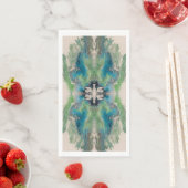 Artistic Fluid Abstract in Aqua & Green Serviette (Beispiel)