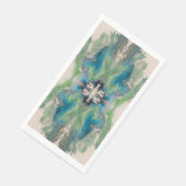 Artistic Fluid Abstract in Aqua & Green Serviette (Ecke)