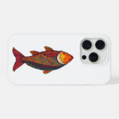 Artistic Folk Art Fish with Intricate Phone Case iPhone Hülle (Rückseite (Horizontal))
