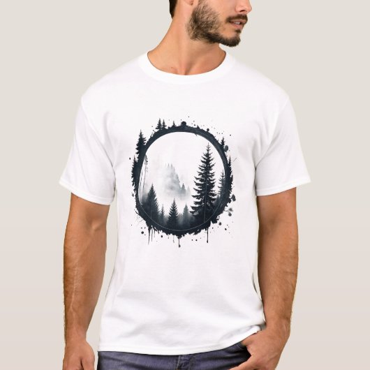 Artistic Forest Circle Tree T - Shirt (Vorderseite)