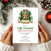 Artistic Funny Ugly Sweater Christmas Party Einladung