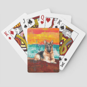 Artistic German Shepherd Abstract Painting Spielkarten