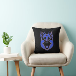 Artistic German Shepherd Blue & Black Design Kissen