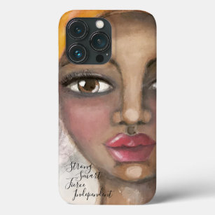 Artistic Girl Brown Eyes Gelb Lila Niedlich Künstl Case-Mate iPhone Hülle