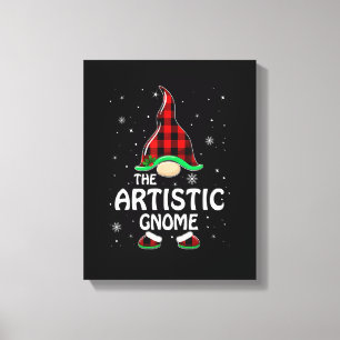 Artistic Gnome Buffalo Kariert Matching Family Chr Leinwanddruck