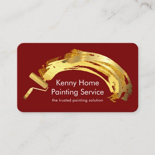 Artistic Gold Brush Paint Splatter  Visitenkarte (Vorderseite)