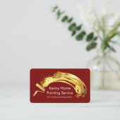 Artistic Gold Brush Paint Splatter  Visitenkarte (Stehend Vorderseite)