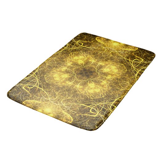 Artistic Gold Fraktal Design_Bath Mat Badematte (Schrägansicht)
