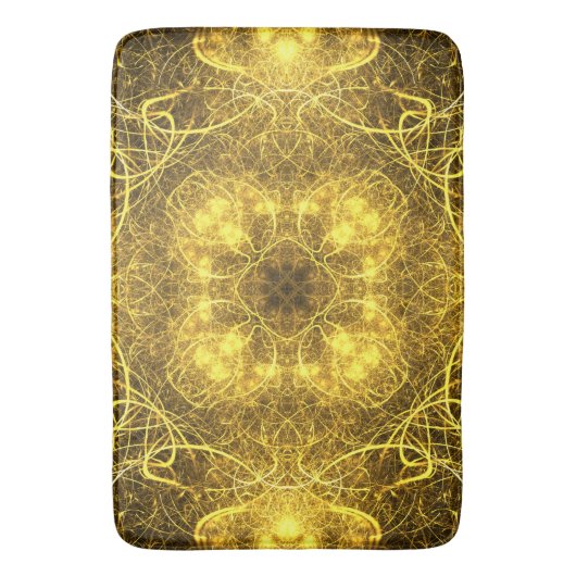 Artistic Gold Fraktal Design_Bath Mat Badematte (Vorderseite Vertikal)